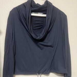Athleta brand knit crop top with hoodie, lots of nice details, size S